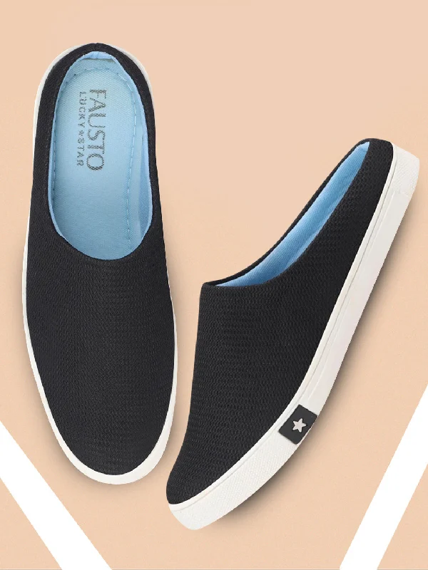 Stylish men briefs for everyday use-Men Black Casual Canvas Slip-On Shoes