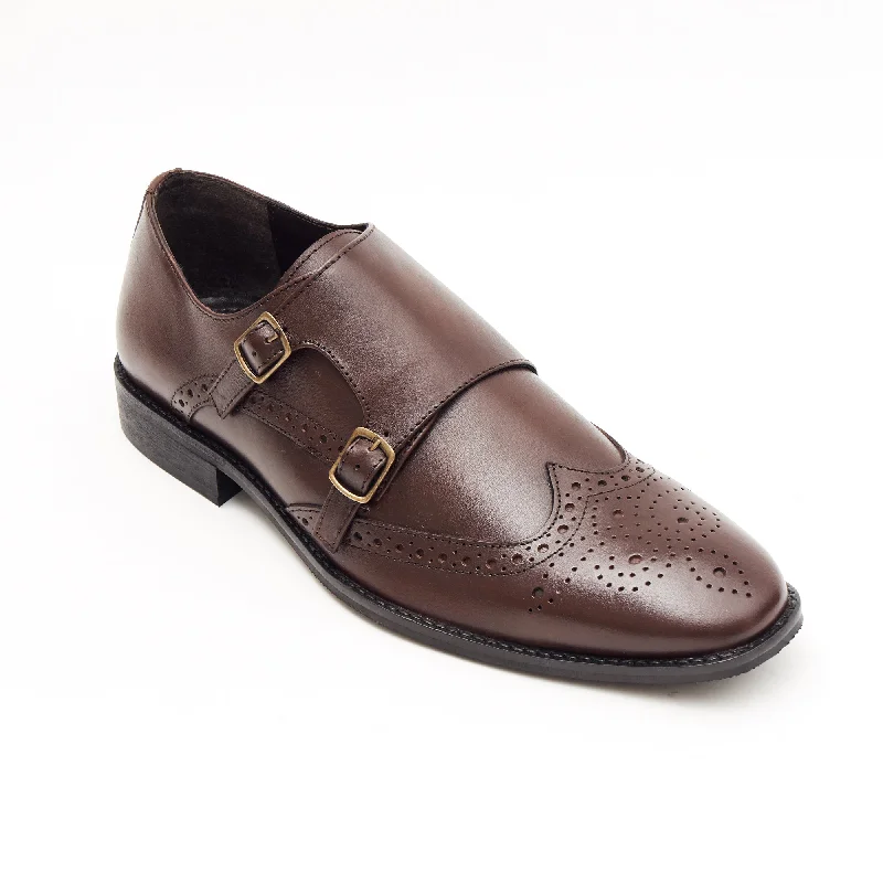 Men cotton hipster underwear-Mens Leather Double Monk Shoes 27701_Brown