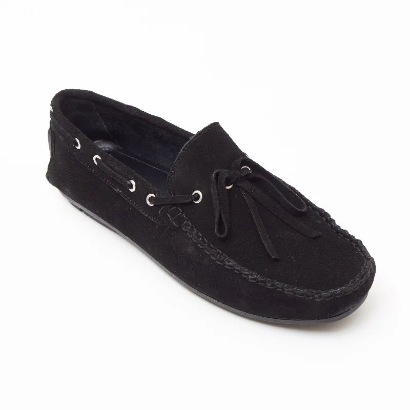 Men hipster briefs-Mens Suede Casual Slip On Shoes - 4611-L_Black