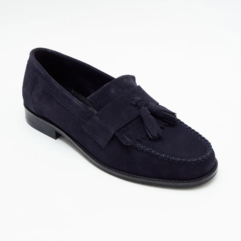 Men silky smooth boxer briefs-Mens Formal Moccasin Shoes 17999_Navy Blue Suede