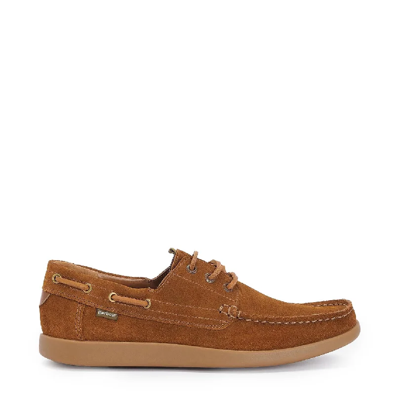 Stylish men briefs-Barbour Armada Boat Shoes Cognac Suede