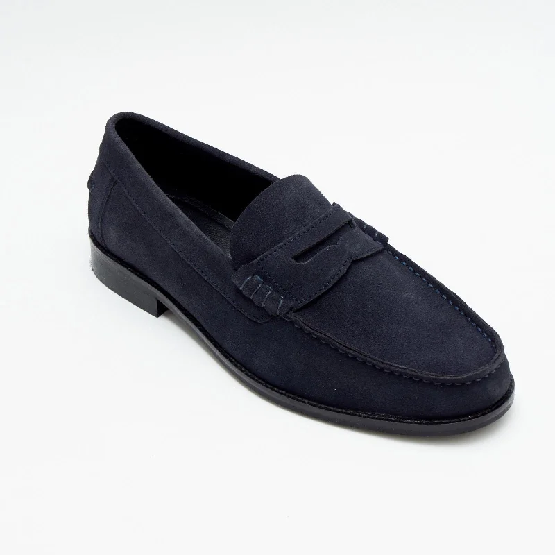 Ultra-soft men underwear-Mens Suede Casual Slip On Shoes - 17925_Navyblue Suede