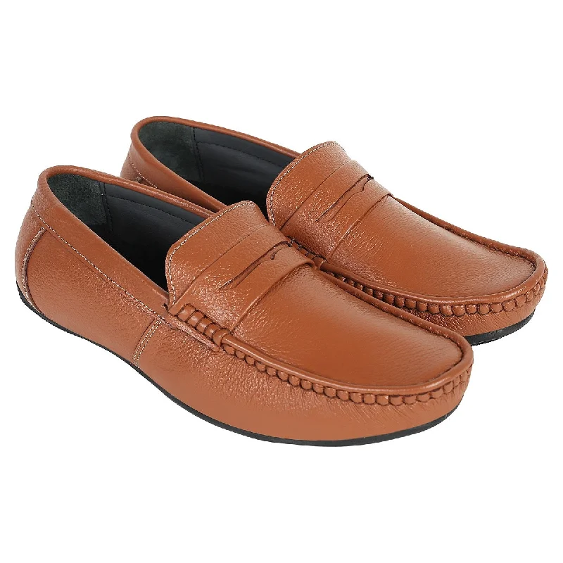 Men supportive cotton underwear-Tan Leather Loafers for Men