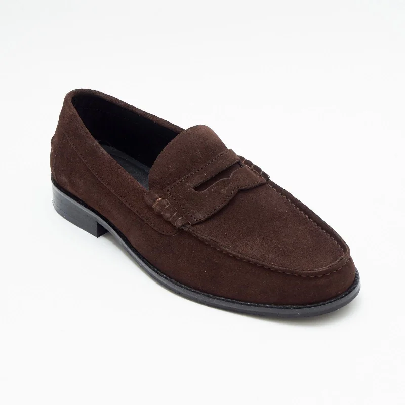 Classic men boxer shorts-Mens Suede Casual Slip On Shoes - 17925_Brown Suede