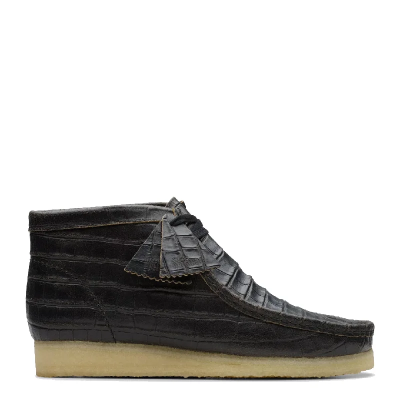 Men sports briefs-Clarks Originals Wallabee Boot Black Crocodile