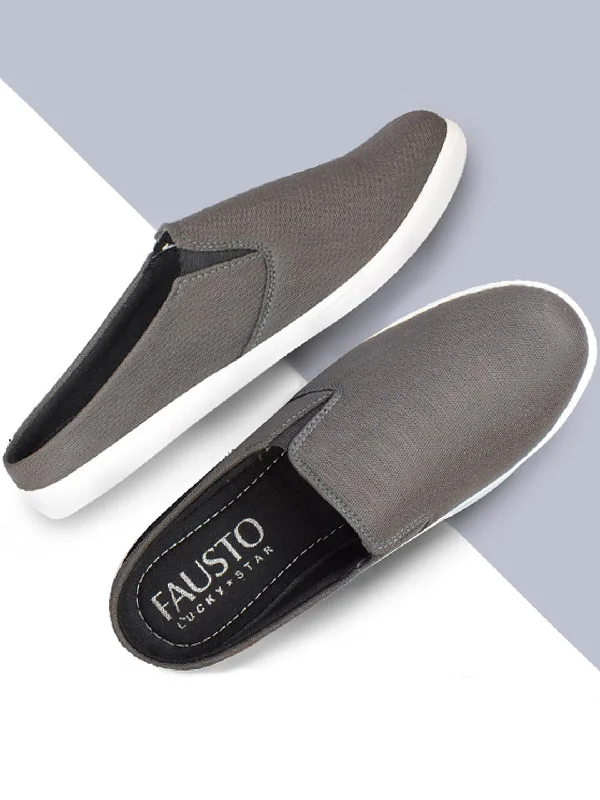 Men everyday briefs-Men Grey Casual Canvas Slip-On Shoes