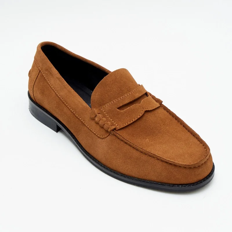 Men long boxer briefs-Mens Suede Casual Slip On Shoes - 17925_Tan Suede