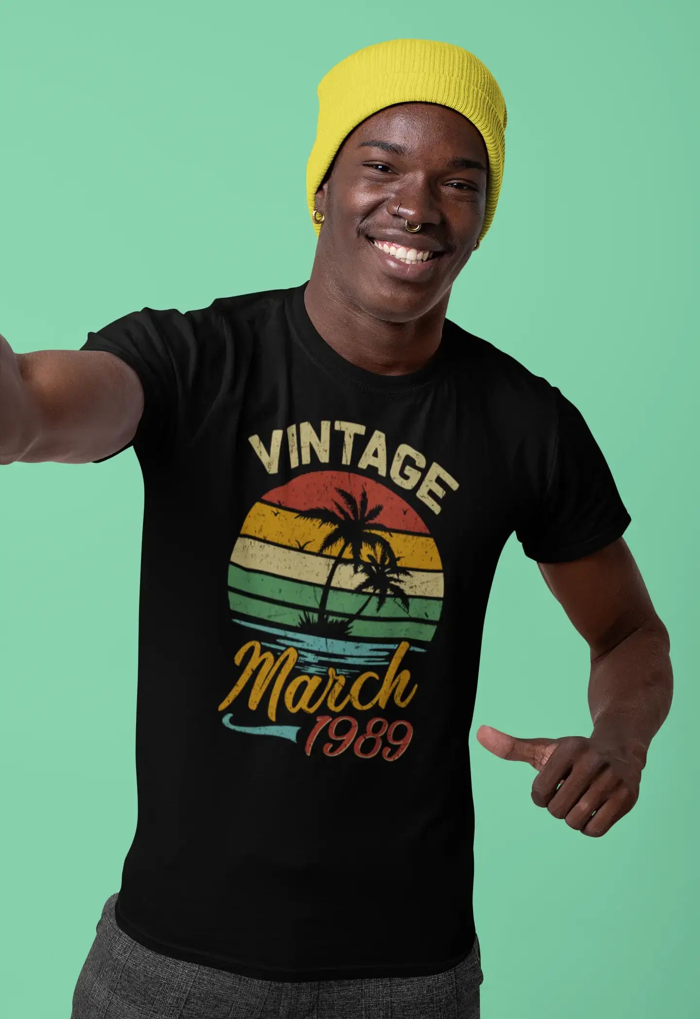 ULTRABASIC Men's T-Shirt Vintage March 1989 - Retro Sunset 32nd Birthday Gift Tee Shirt