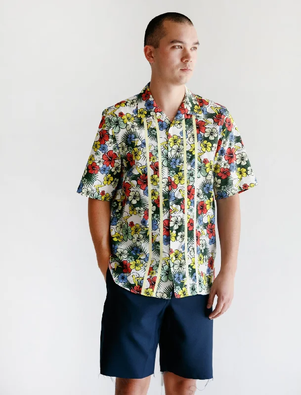 S/S Bloom Buttondown White Multi