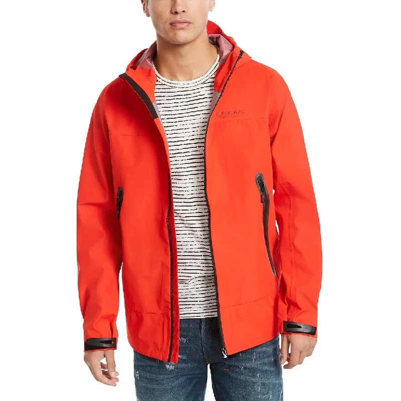 Superdry Men's Hydrotech Hooded Jacket Orange Size Extra Large - X-Large