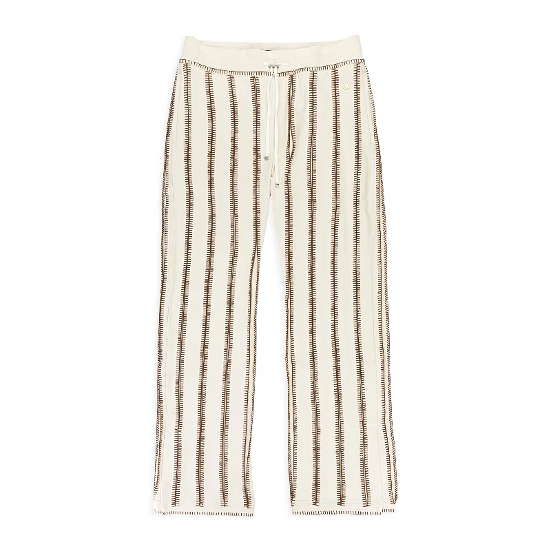 AMIRI STITCH FLARE COTTON ALABASTER TRACK PANTS