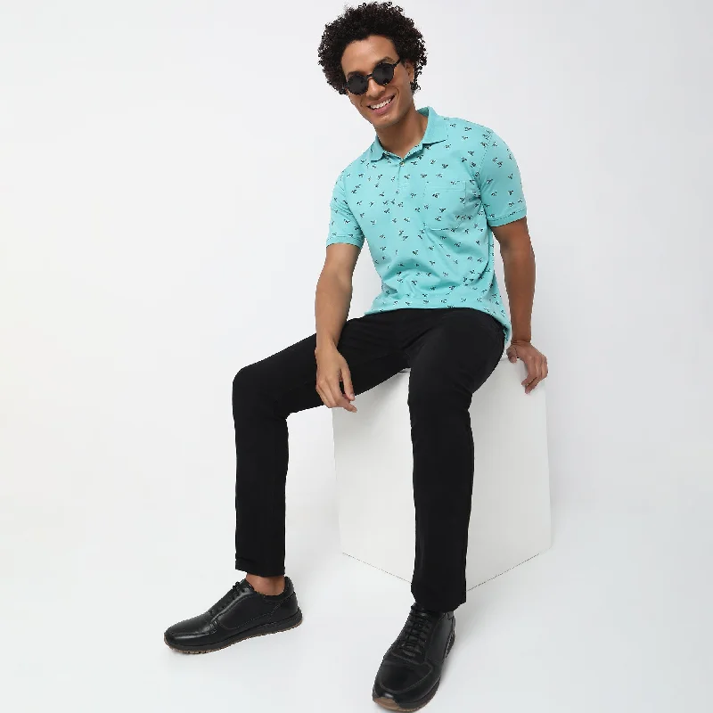 Regular Fit Printed Polo T-Shirt