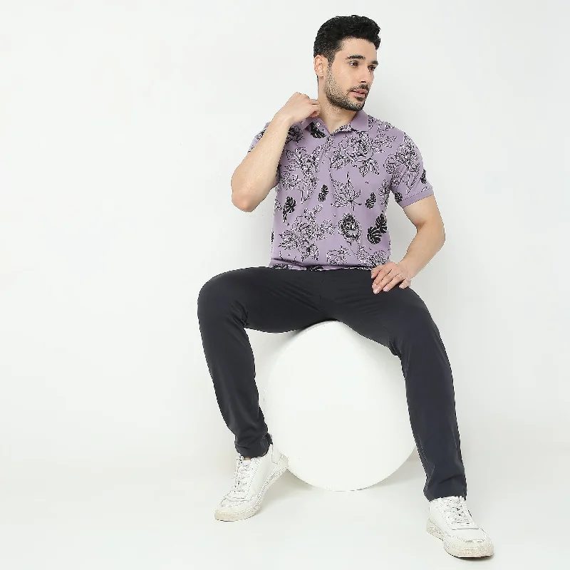 Regular Fit Printed Polo T-Shirt