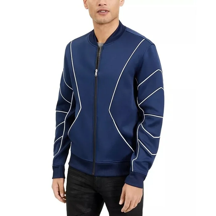 INC International Concepts Men's Zip-Front Knit Jacket Blue Size L - Large