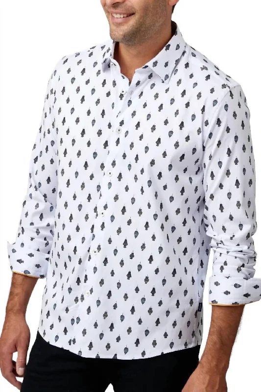 Chandelier Print Shirt In White