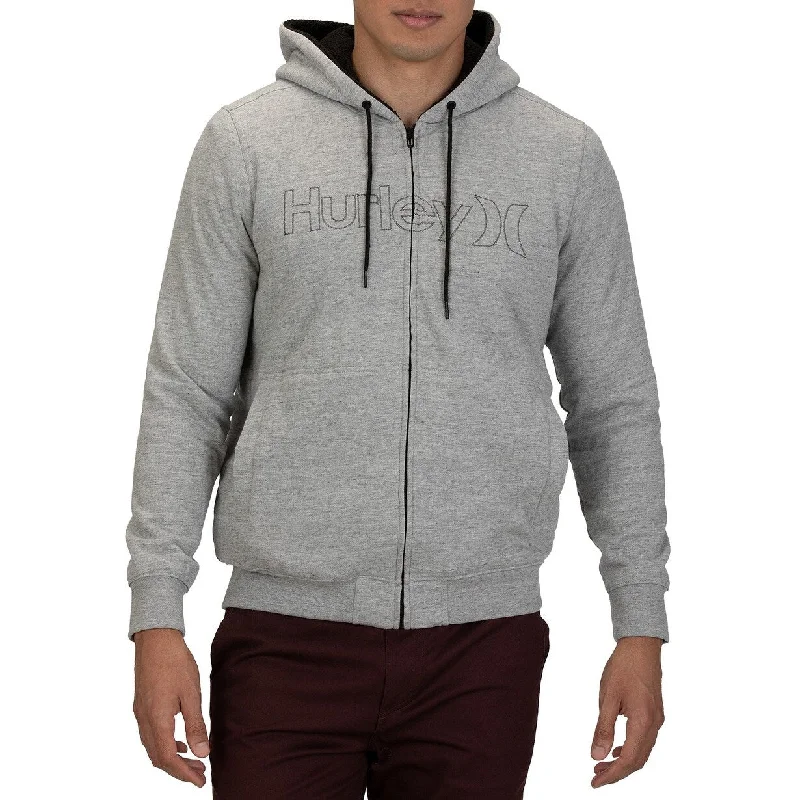 Hurley Men's Good Times Sherpa Hoodie Grey Size Large