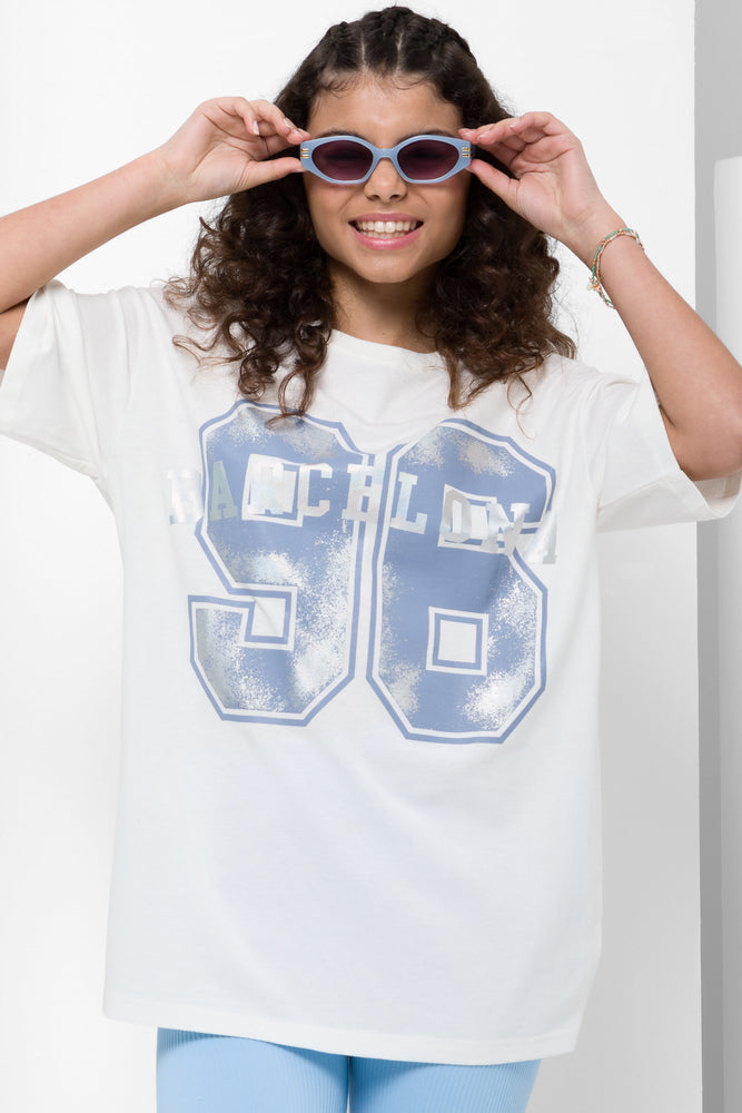 Barcelona Oversized Short Sleeve T-Shirt White