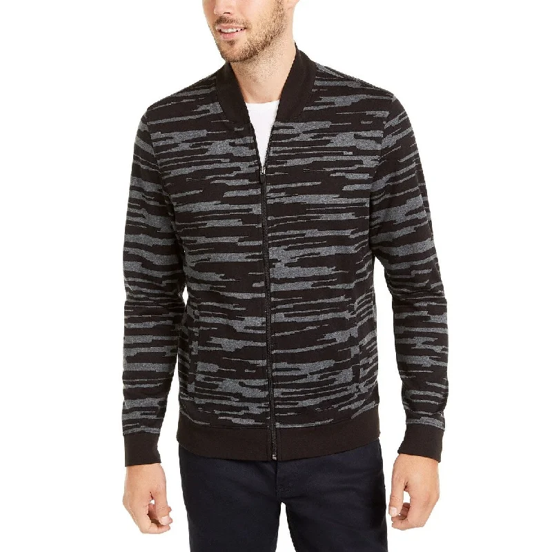 Alfani Men's Abstract-Print Bomber Jacket Black Size Small