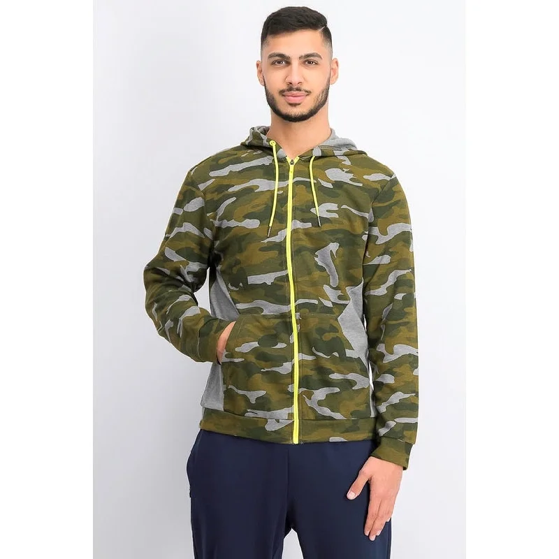 Ideology Men's Colorblocked Camo Jacket Dark Green Size XX-Large