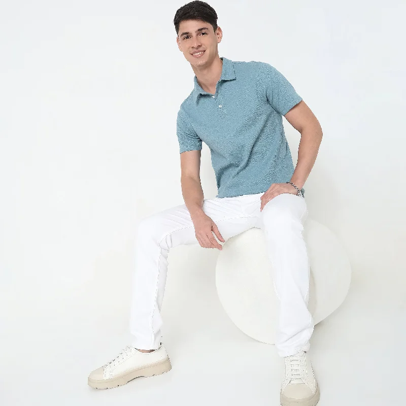 Modern Vacay Ready Regular Fit Polo T-Shirt with Efast Strtetch