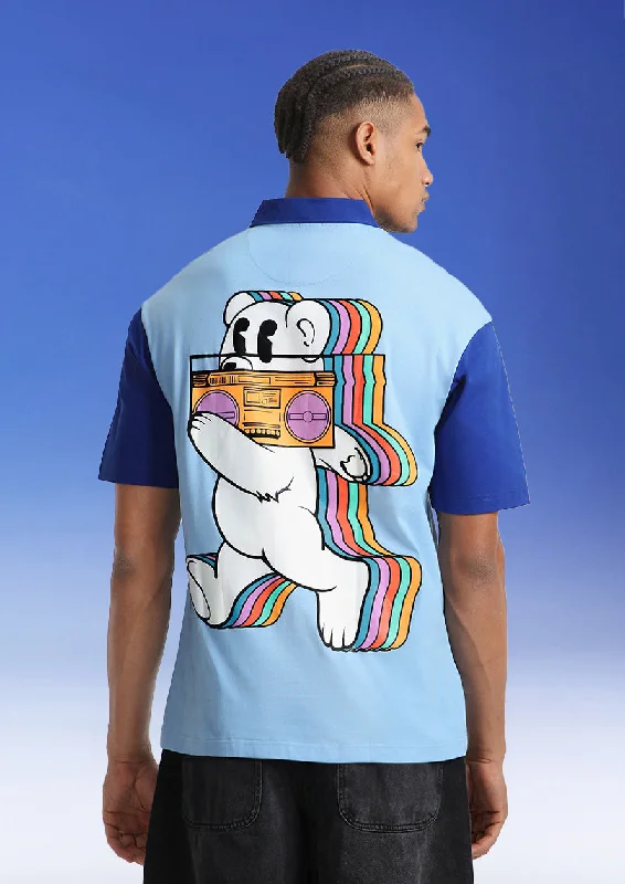 Bear Blue Oversized Exclusive Polo T-shirt