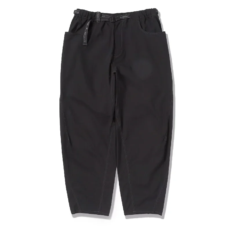 And Wander High Count Cloth Wide Pants Black