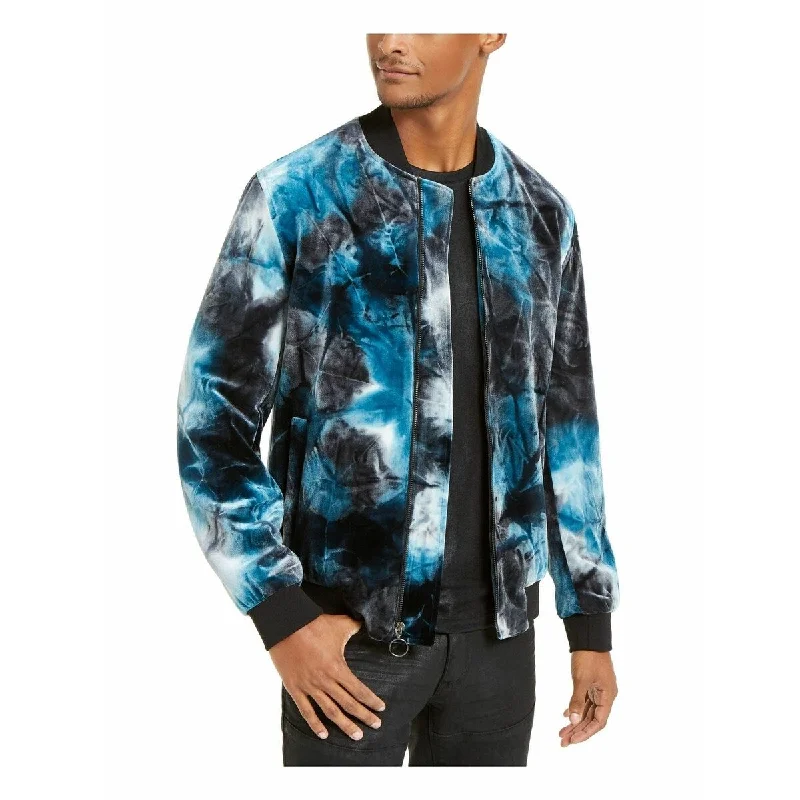 INC International Concepts Men's Tie Dye Zip-Front Jacket Blue Size Medium