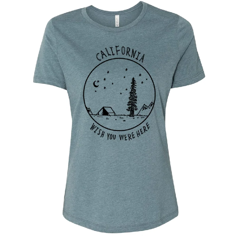 Wish You Were Here Black Print Women's Relaxed Jersey Tee