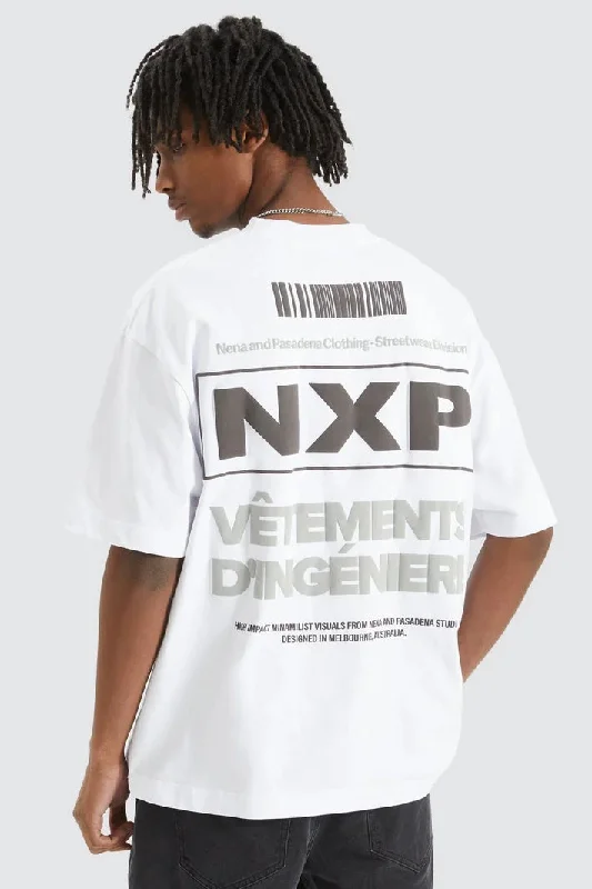 NENA & PASADENA Mens Vetements Tee - Optical White