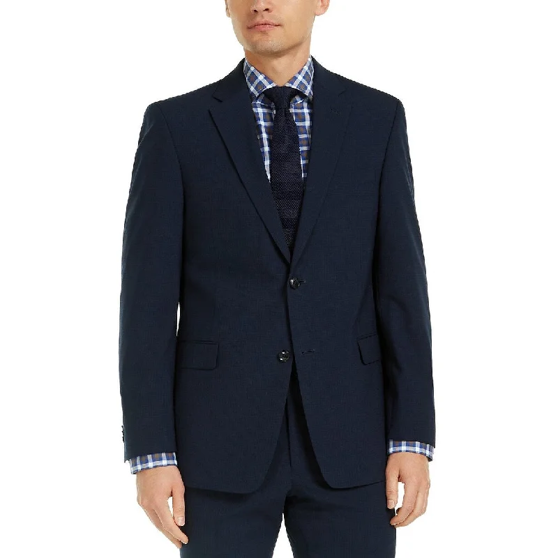 Tommy Hilfiger Men's Modern Fit Thflex Stretch Check Suit Jacket Navy Size 38 - 38 R/M37.5