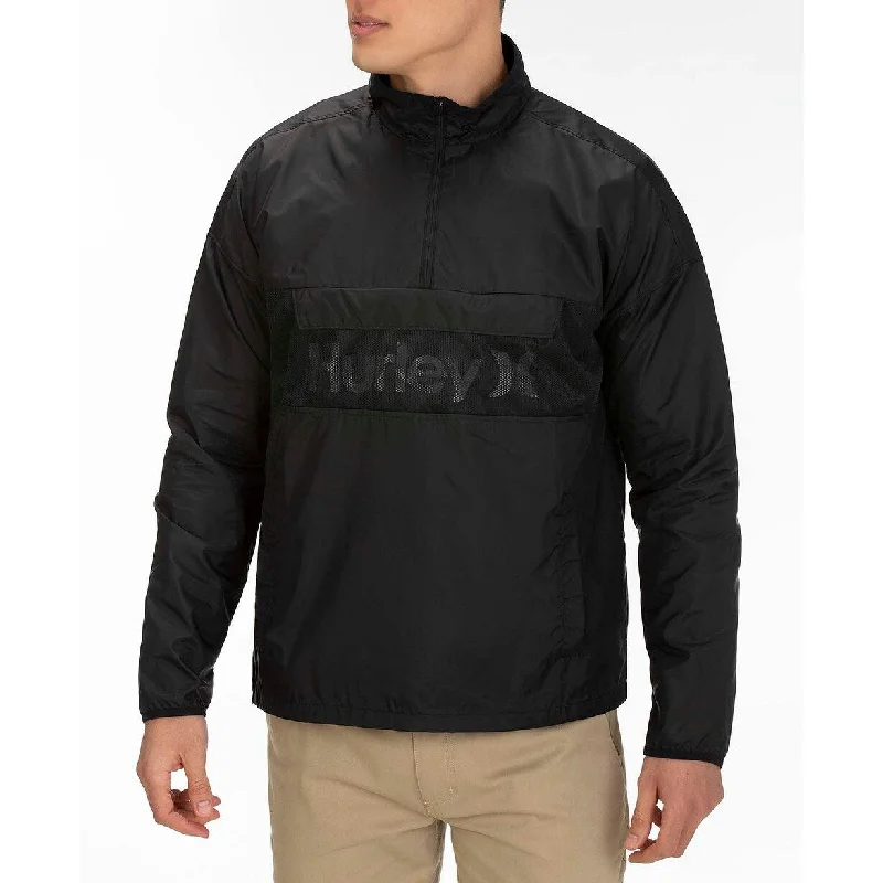 Hurley Men's Siege Anorak Logo Jacket Black Size Medium