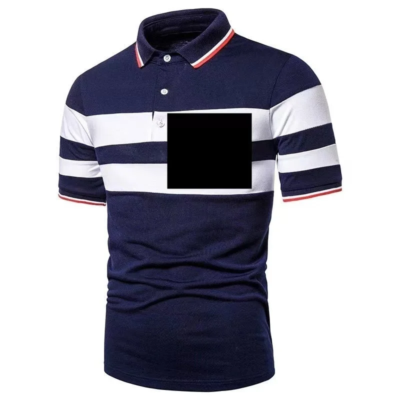 Men's Short Sleeve Color Block Knit Polo Shirt