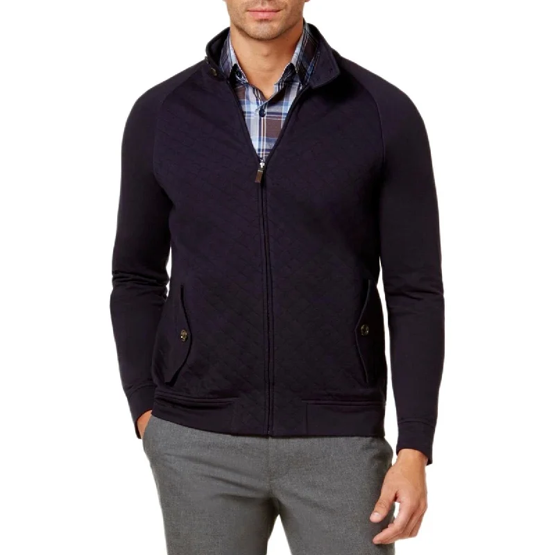 Tasso Elba Men's Quilted Zip-Front Jacket Dark Navy Combo Size 2-Extra Large - Blue - 2XL