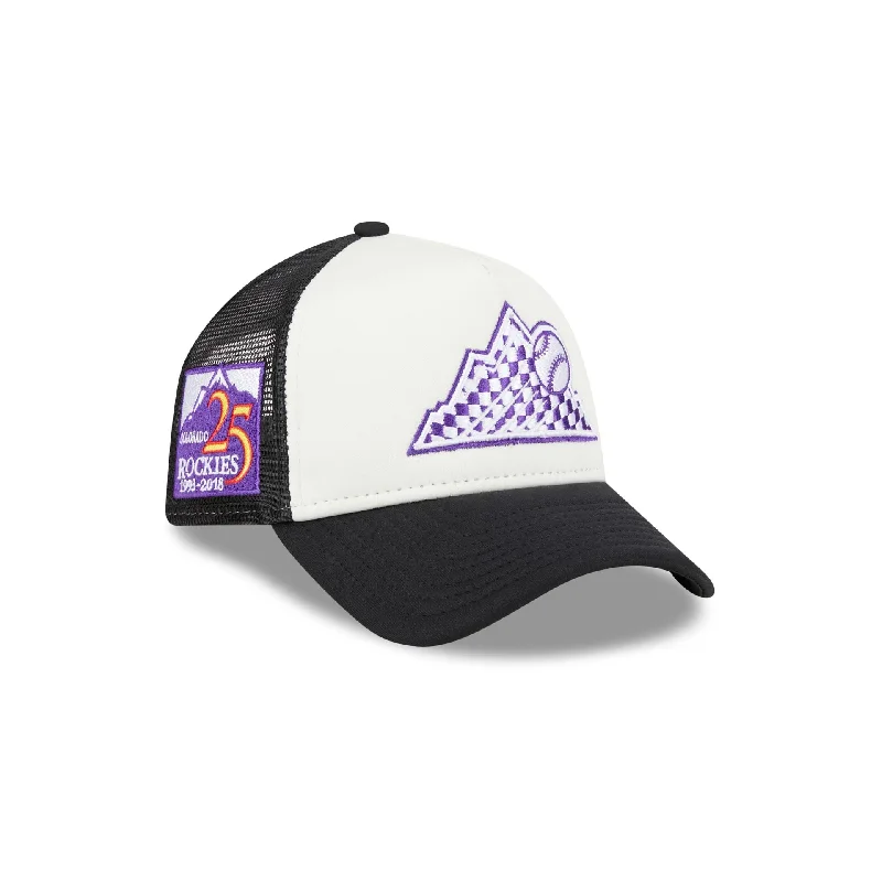 Colorado Rockies Checkered Flag 9FORTY A-Frame Trucker Hat