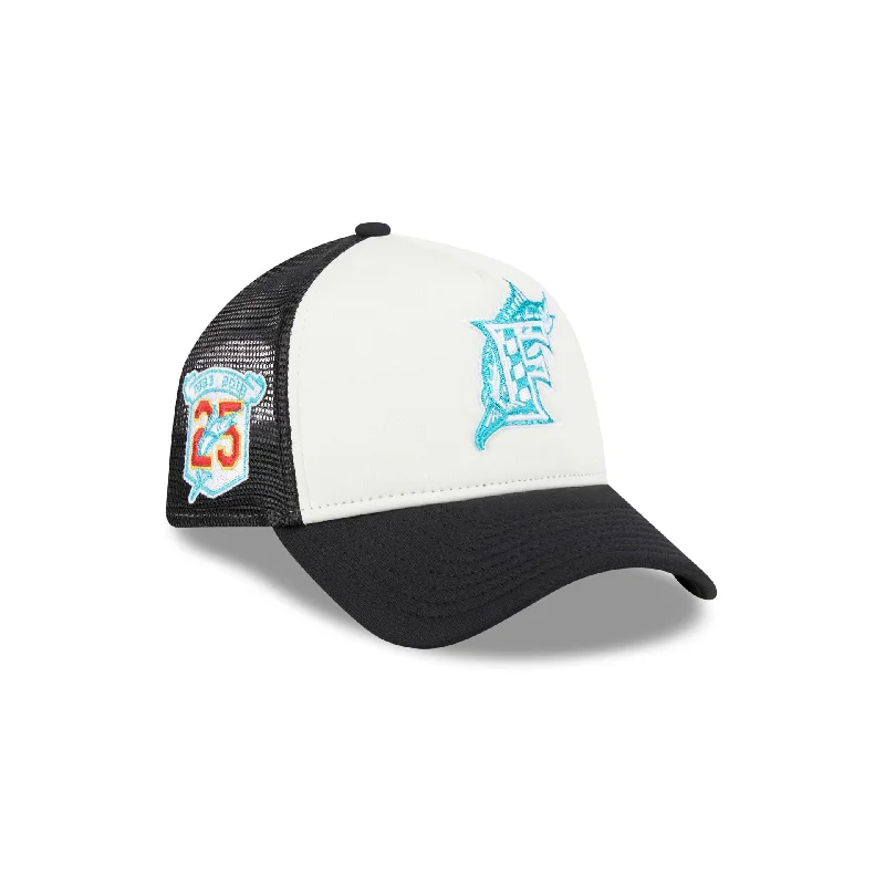 Miami Marlins Checkered Flag 9FORTY A-Frame Trucker Hat