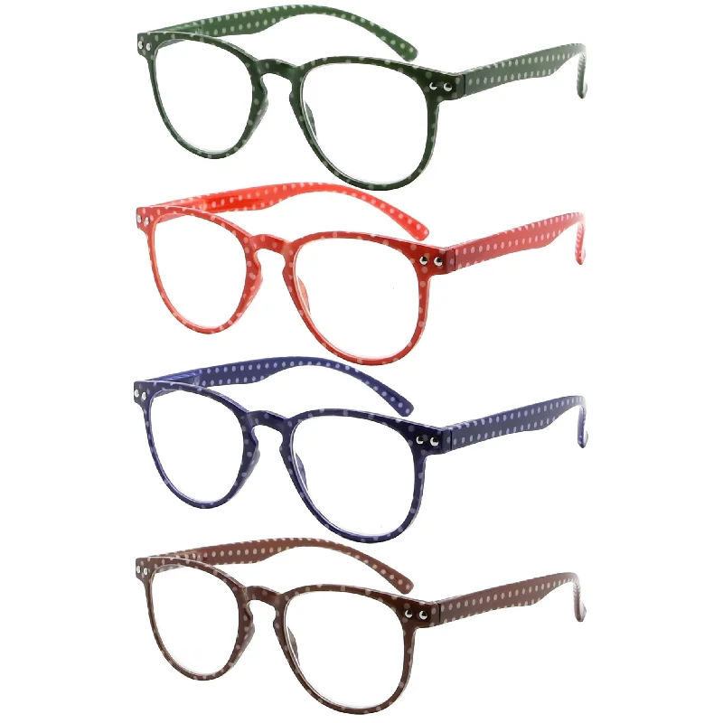 4 Pack Polka Dots Pattern Reading Glasses R060P