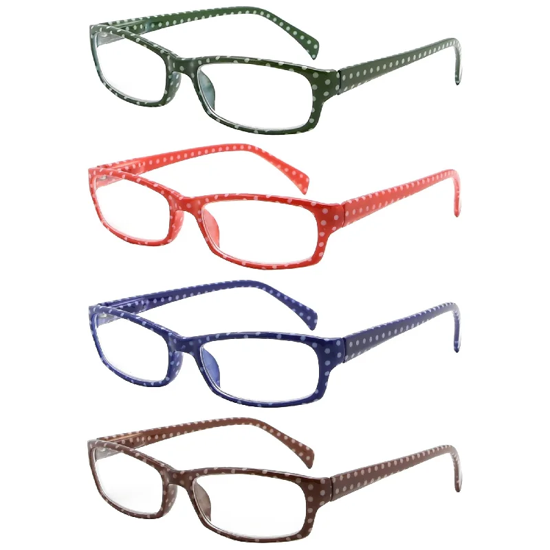 4 Pack Polka Dots Pattern Reading Glasses RT1803PB