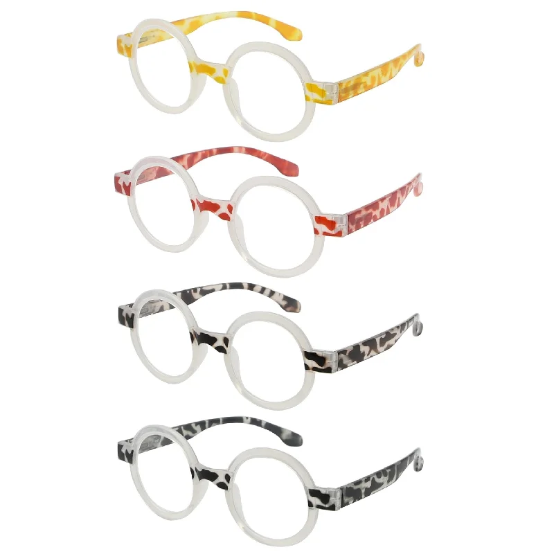 Tortoise Reading Glasses  Round Style 4 Pack for Women R2007Z