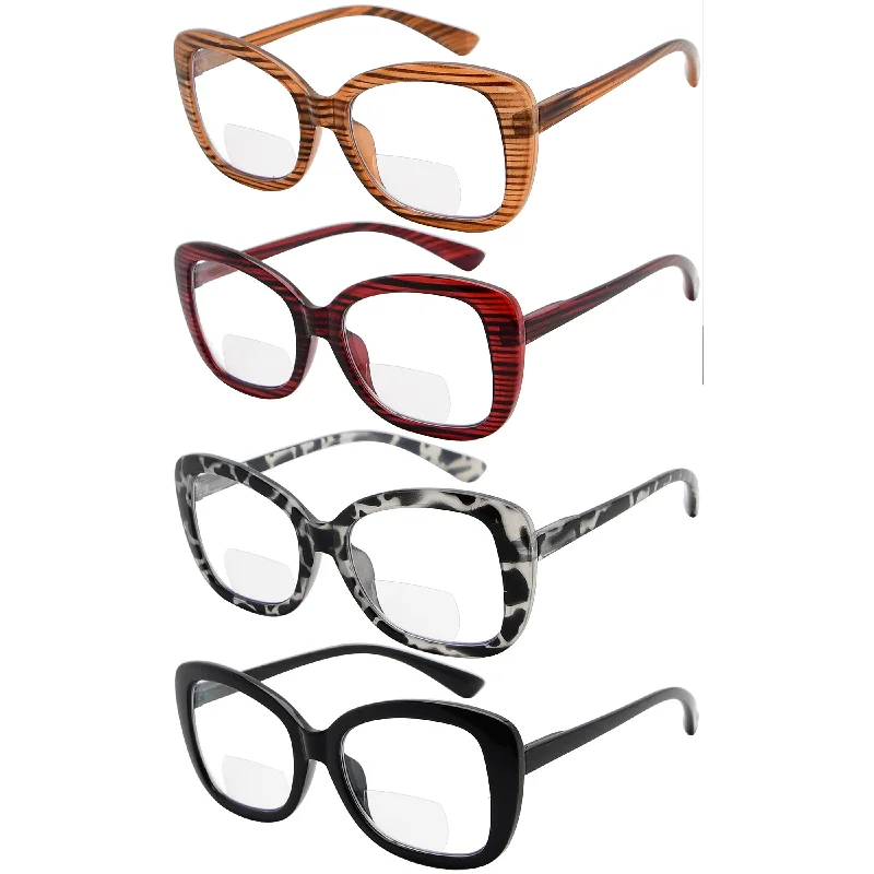 4 Pack Stylish Bifocal Reading Glasses BR2011