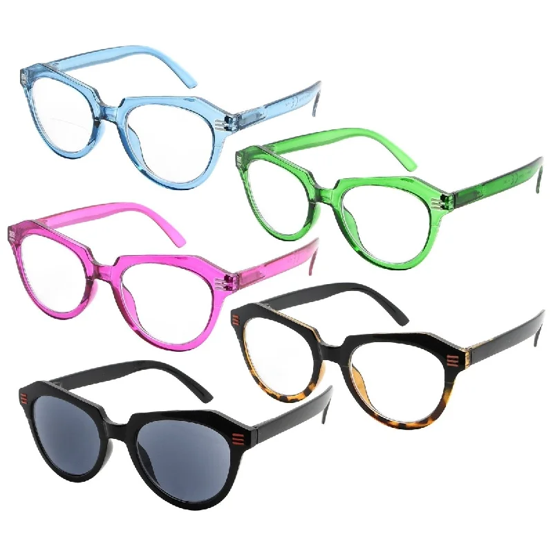 5 Pack Polygon Reading Glasses Chic Eyeglasses R2110