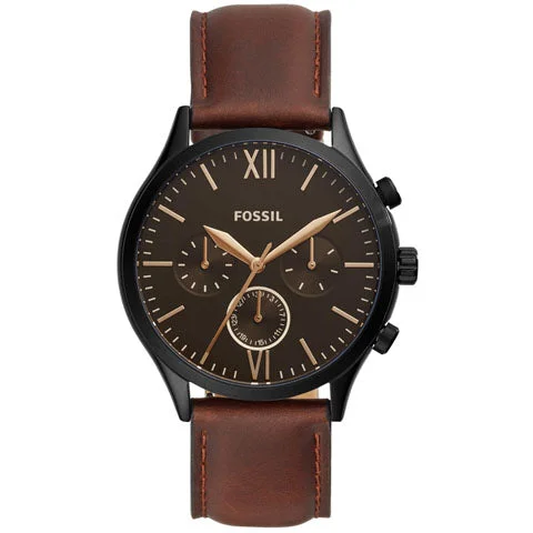 Fossil Fenmore Midsize Analog Black Dial Men's Watch-Bq2453 - Leather