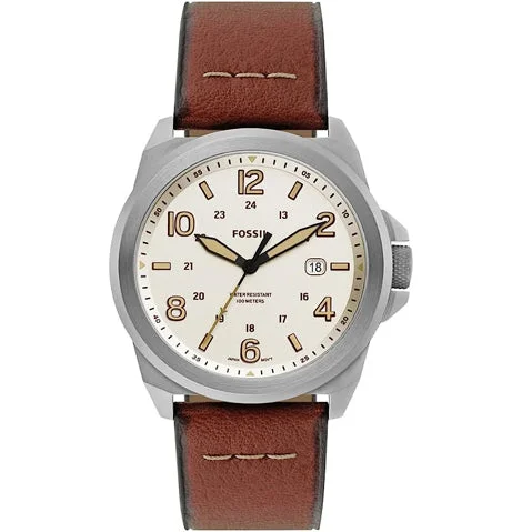 Fossil  Bronson Quartz Leather Strap Men's Watch FS5919