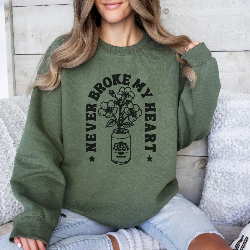 Beer Never Broke My Heart Gildan Crewneck or Hoodie Sweatshirt *UNISEX FIT*