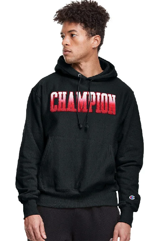 Champion Reverse Weave Hoodie, Ombre Block Applique Logo