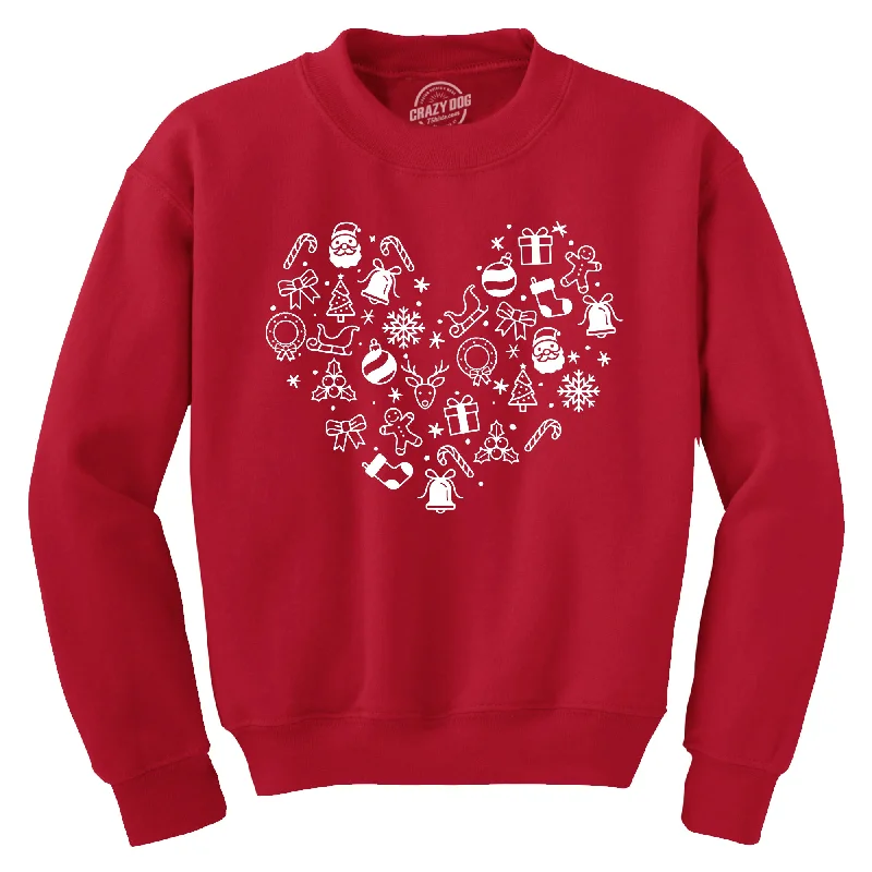 Christmas Heart Crew Neck Sweatshirt