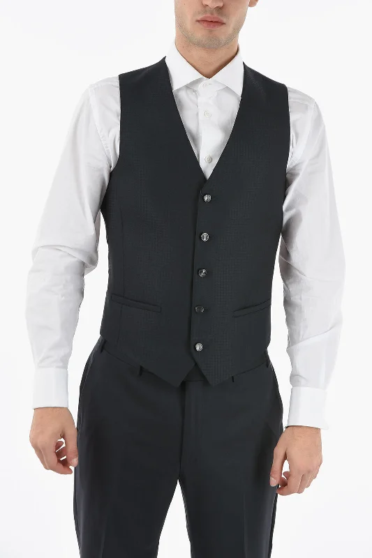 Corneliani Cc Collection Virgin Wool And Silk Cerim.reset Waistcoat