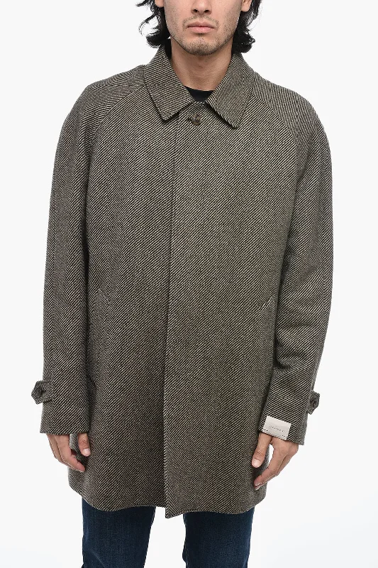 Corneliani Hidden Closure Wool Coat With Removable Padding