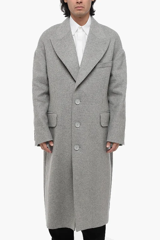 Dolce & Gabbana Lined Wool Coat With Flap Pockets