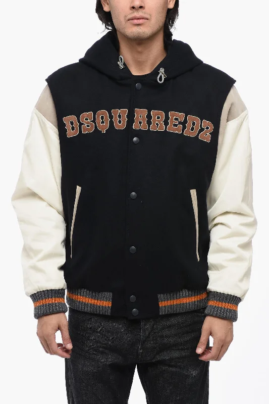 Dsquared2 Padded Varsity Bomber with Hood