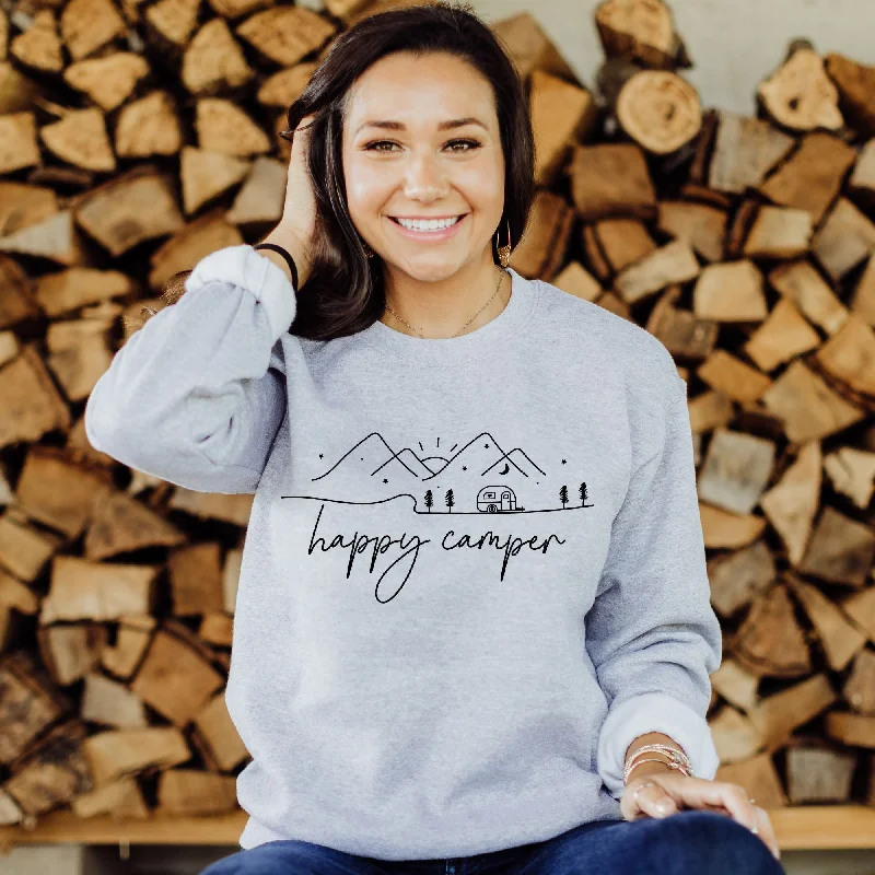 Happy Camper Gildan Crewneck or Hoodie Sweatshirt *UNISEX FIT*